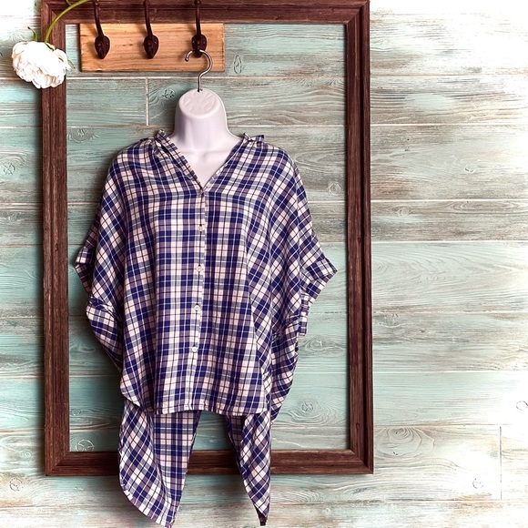 Madewell Central Open Back Shirt - Linus Plaid Sm - Picture 3 of 10